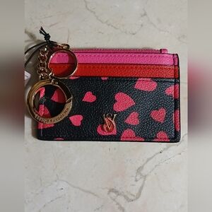Victoria's Secret Black and Pink Heart Card Holder